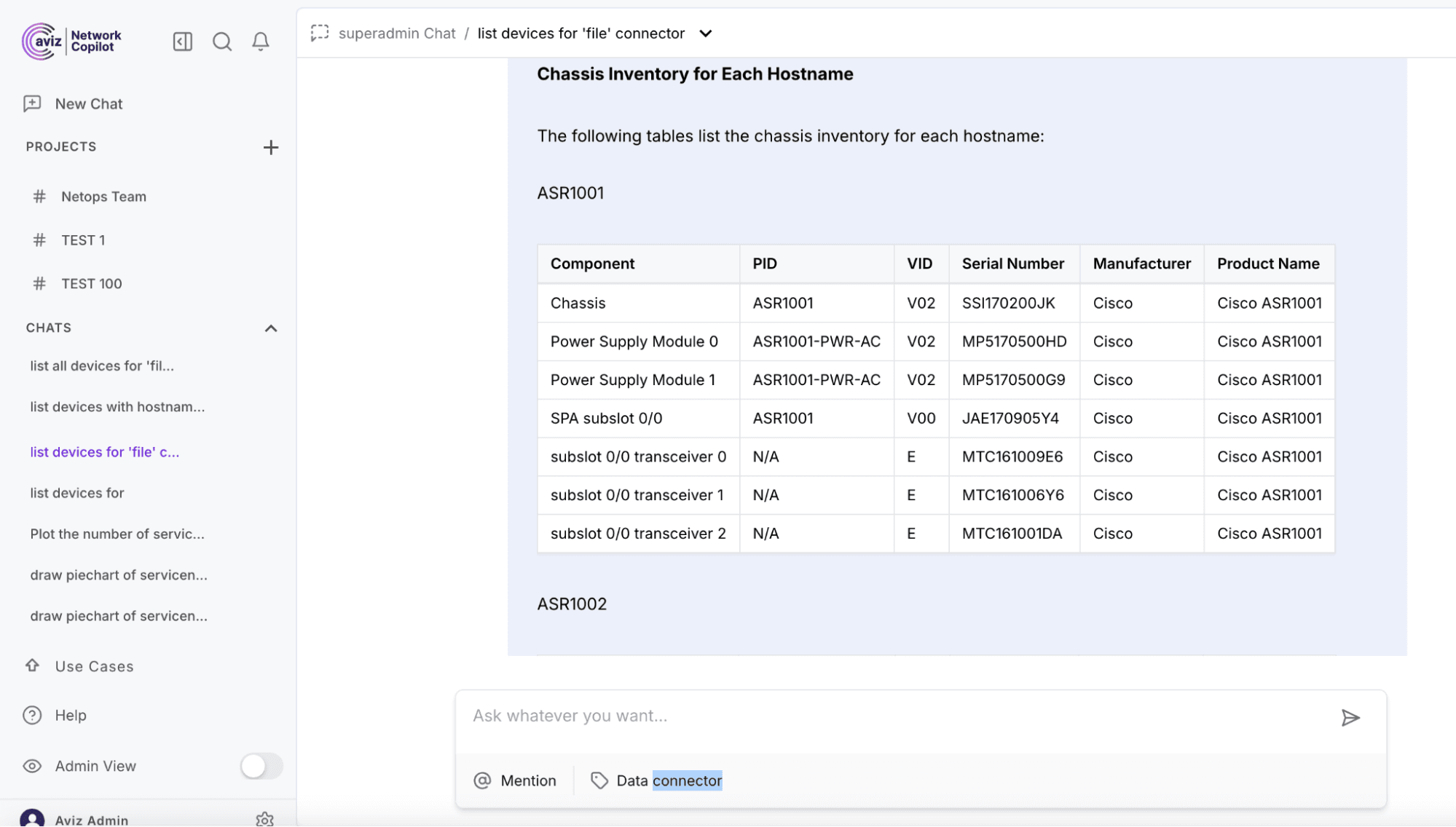 Querying Specific Device details via Data connectors using NCP
