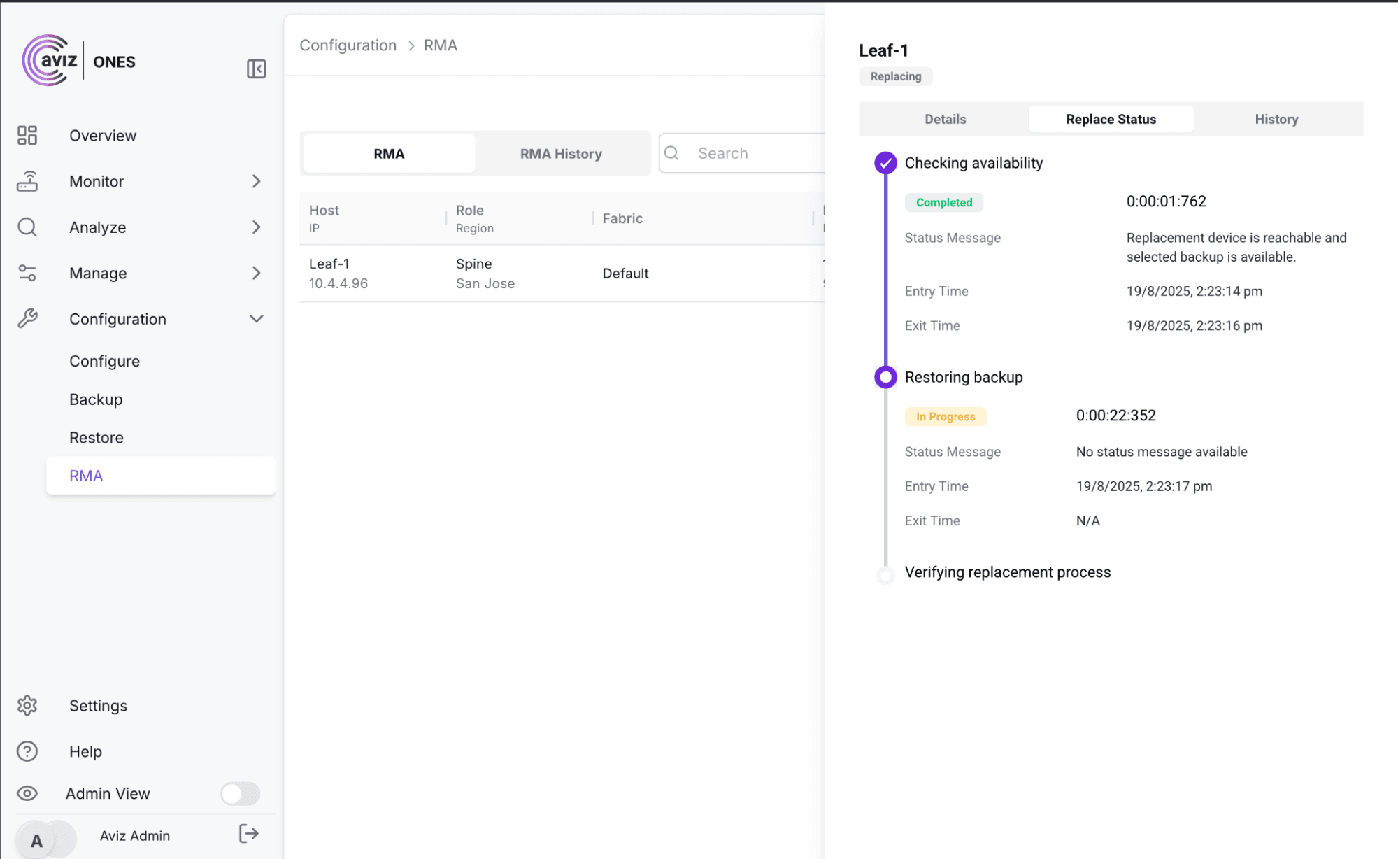 ONES 4.0 Automated RMA Process