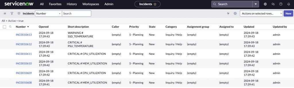 Service now platform with ONES tickets